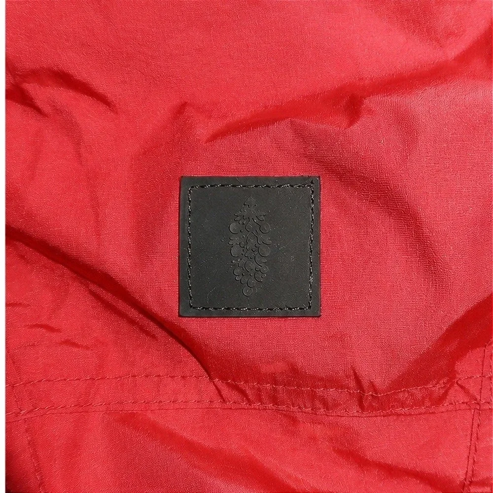 Free People Movement Powder Vixen Red Duvet Puffer Jacket Belted Hooded Crop Lg